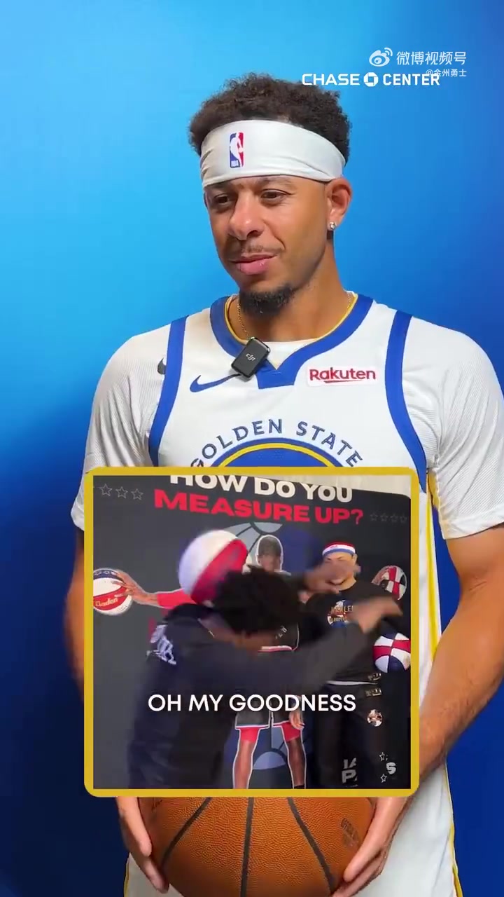 招架不住當(dāng)勇士球員挑戰(zhàn)花式籃球環(huán)繞手臂